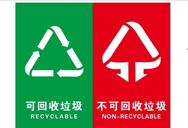 垃圾桶标识贴纸环保