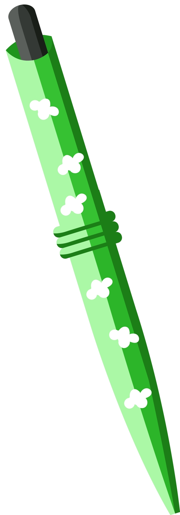绿色的花朵笔插画