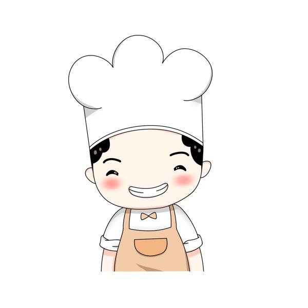 Q萌卡通职业头像厨师透明素材元素图标