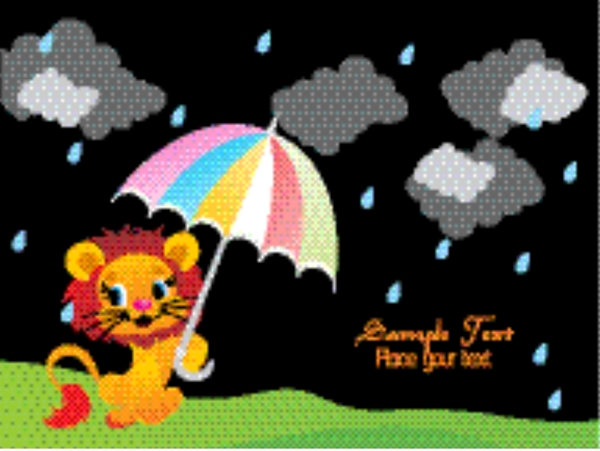 在雨天的插圖