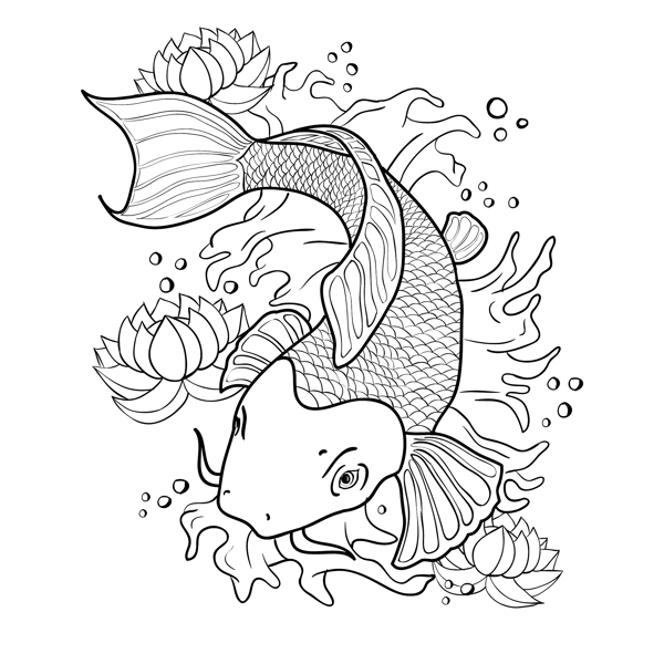 白描鯉魚(yú)