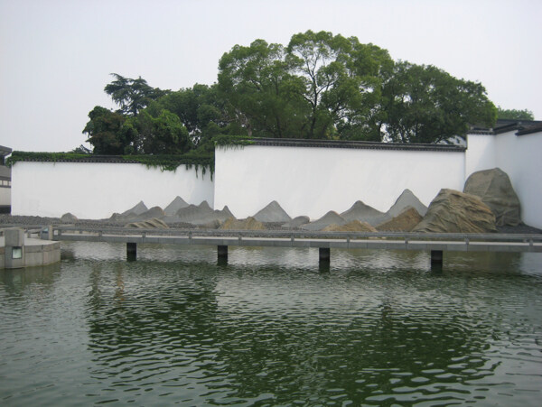 苏州博物馆片石景墙图片