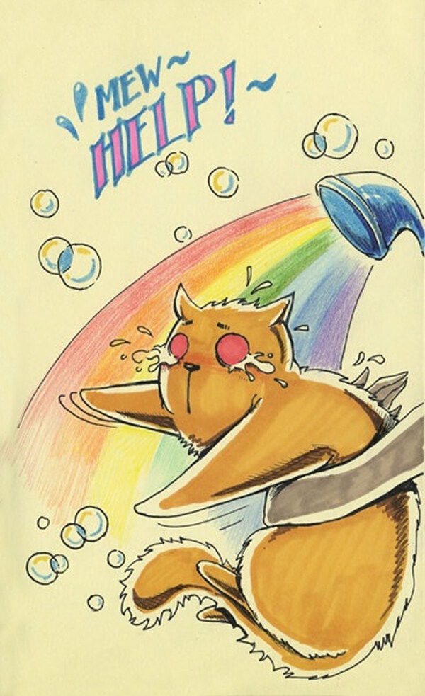 位圖插畫動物彩虹貓免費(fèi)素材
