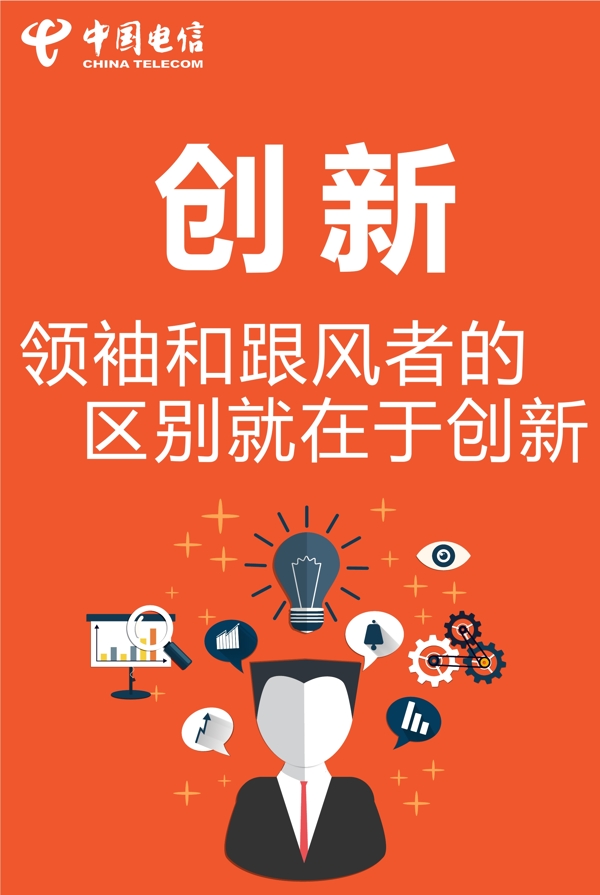 扁平化风格创意海报