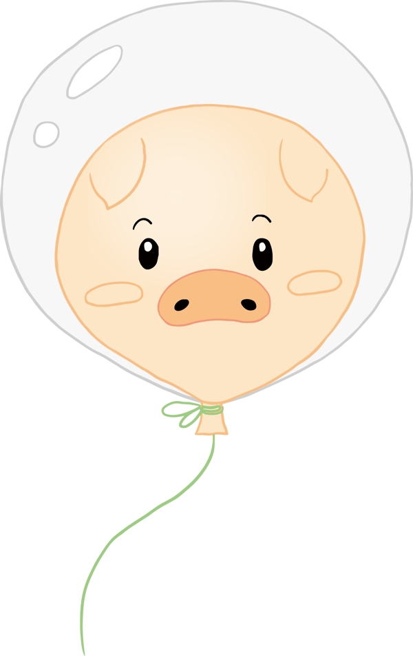 愚人节卡通可爱小猪气球装饰元素