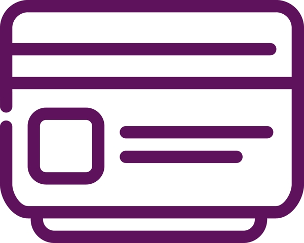 紫色圆角文件银行卡元素