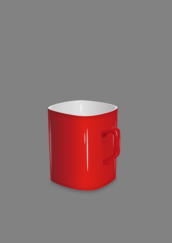 超质感矢量经典红色咖啡杯图片