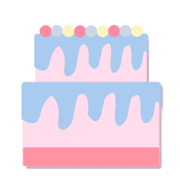 粉色双层蛋糕插画