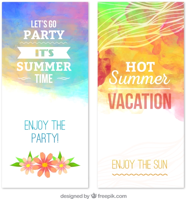 清新夏日派對(duì)banner矢量圖圖片