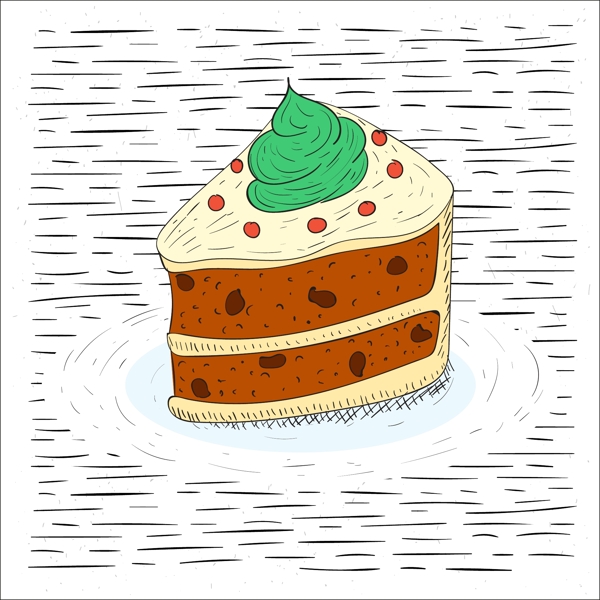手绘矢量蛋糕插画