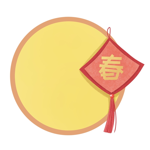 手绘红灯笼边框插画