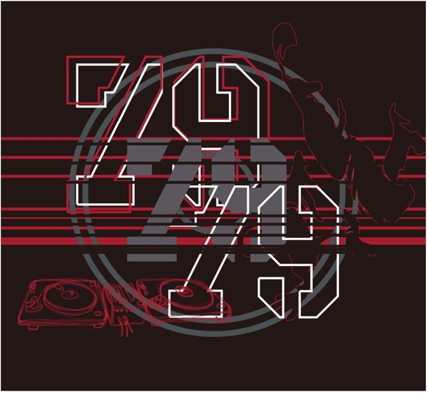 印花矢量圖文字?jǐn)?shù)字色彩黑色免費(fèi)素材