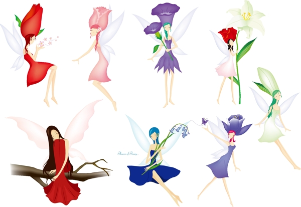 天使和花朵