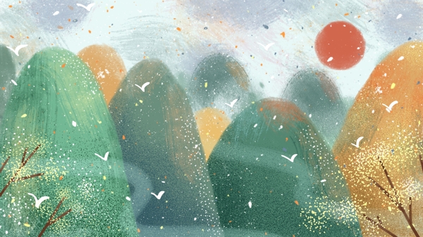 小清新重陽節(jié)原創(chuàng)插畫