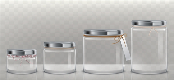 透明玻璃罐矢量素材