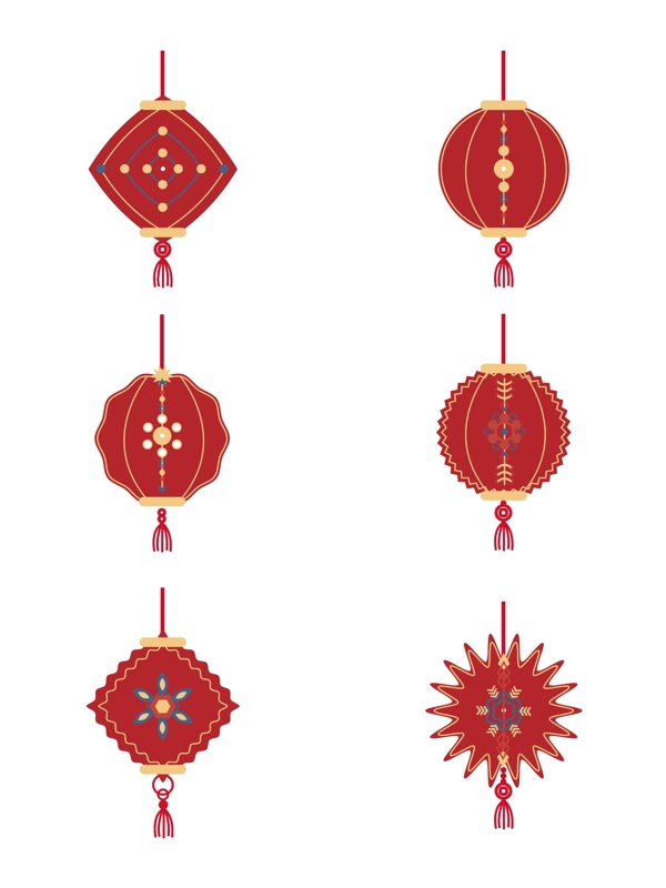 春节节日红灯笼矢量图