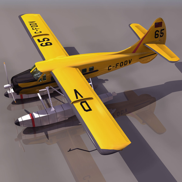 黄色海上3d飞机模型