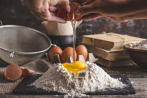 烘焙鸡蛋面粉高清摄影