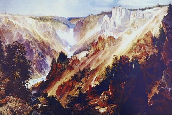 山景观油画图片