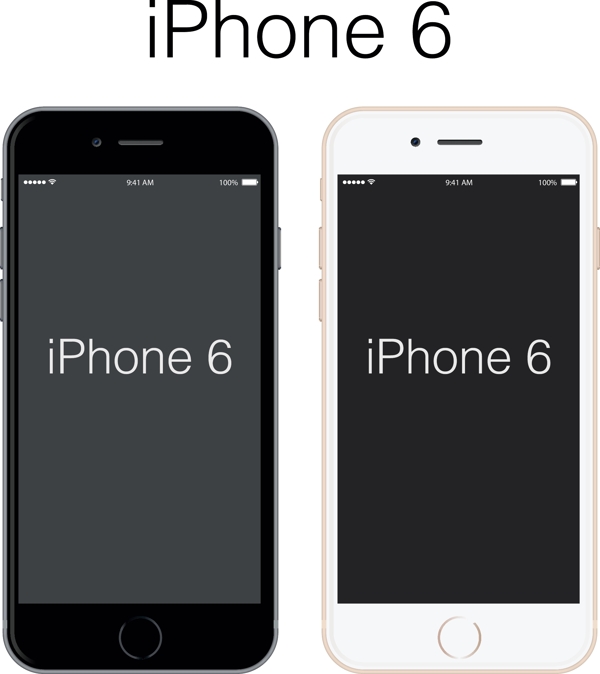 iPhone6可編輯矢量圖灰白