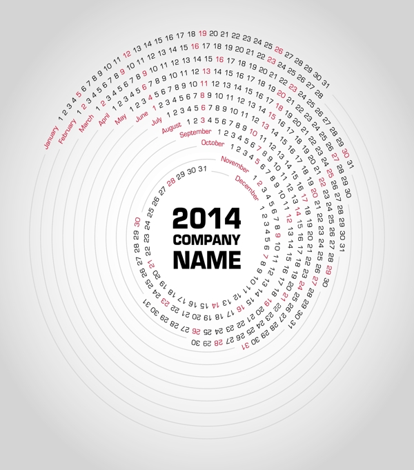 矢量2014日歷