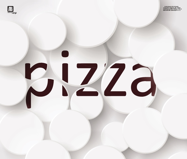 pizza字母立体背景