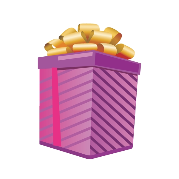 新年紫色的礼盒插画