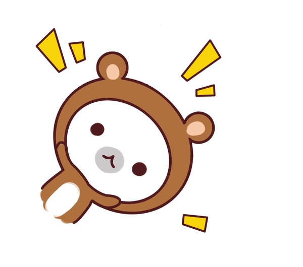 小清新动物手绘可爱棕熊png