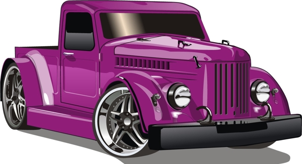 紫色老爷车矢量图