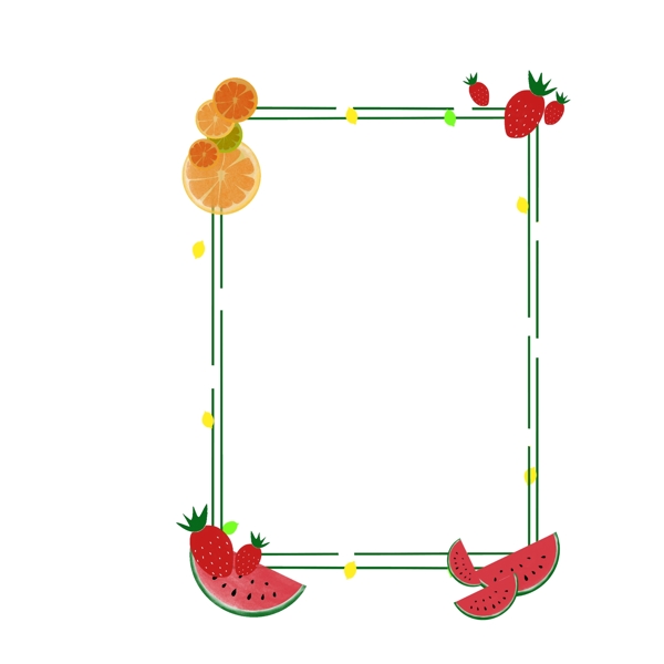 水果小清新边框矢量图
