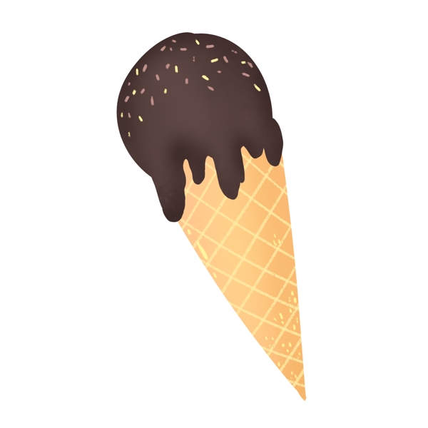 巧克力可爱手绘夏季冰淇淋