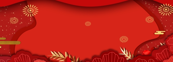 中国风烟花红色背景素材