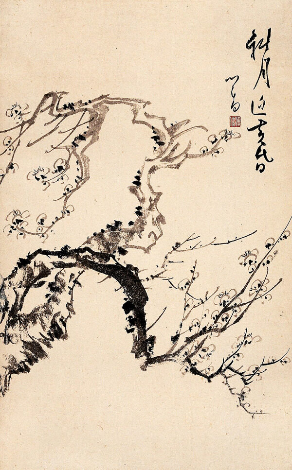 水墨梅花國畫圖片