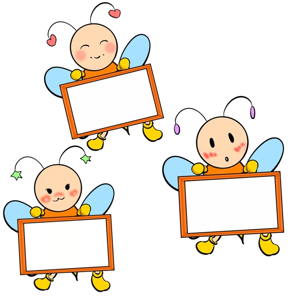 蜜蜂相框卡通插画