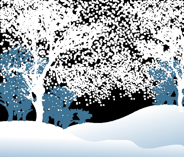 冬季雪山樹木png元素素材