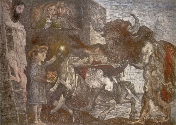 1935LaminotauromachieVIIb西班牙画家巴勃罗毕加索抽象油画人物人体油画装饰画