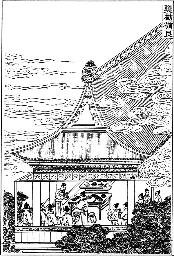 古版畫(huà)教化類人物畫(huà)矢量EPS格式0302