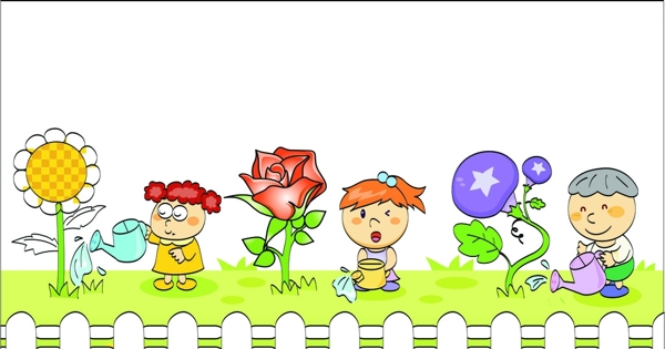 花園里的孩子圖片