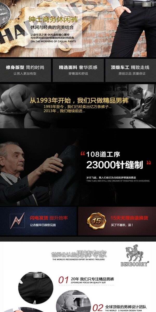 男褲詳情頁