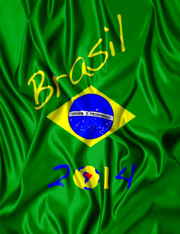 绿色丝绸上的世界杯标志图片