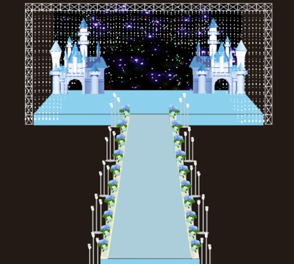 蓝色城堡婚礼舞台图片