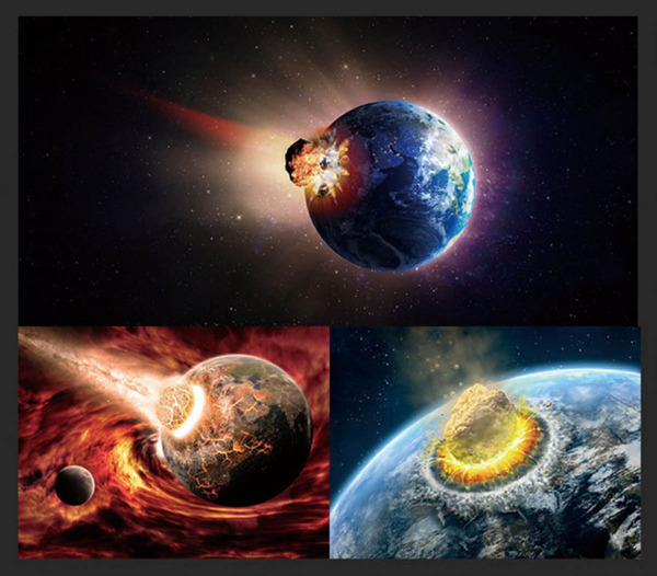 世界末日到来陨石撞击地球图片