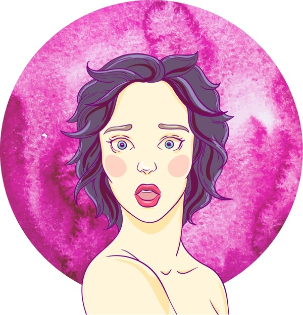 美女人物插畫
