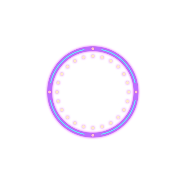 紫蓝黄炫彩电商霓虹灯边框装饰元素