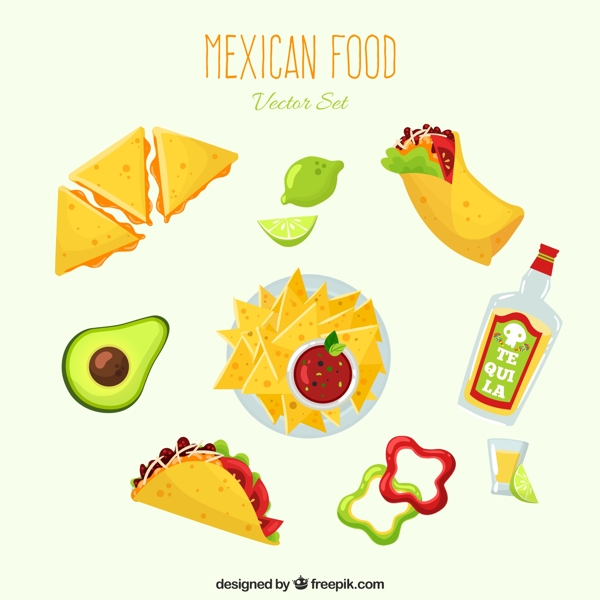 9款美味墨西哥食物矢量素材