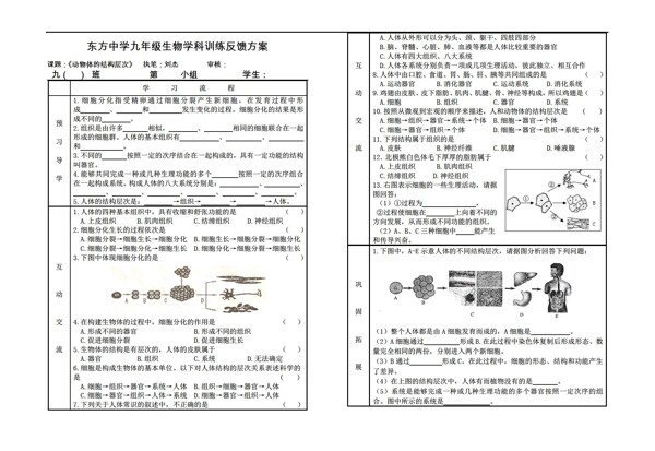 七年級上冊生物上冊綜合復習學案全冊