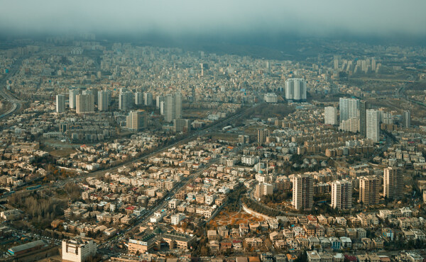 美丽城市鸟瞰风景