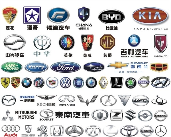 汽车标志大全标志为位图图片