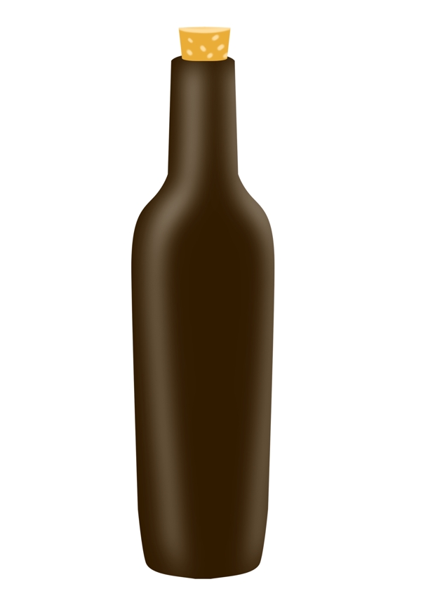 黑色红酒瓶子插图