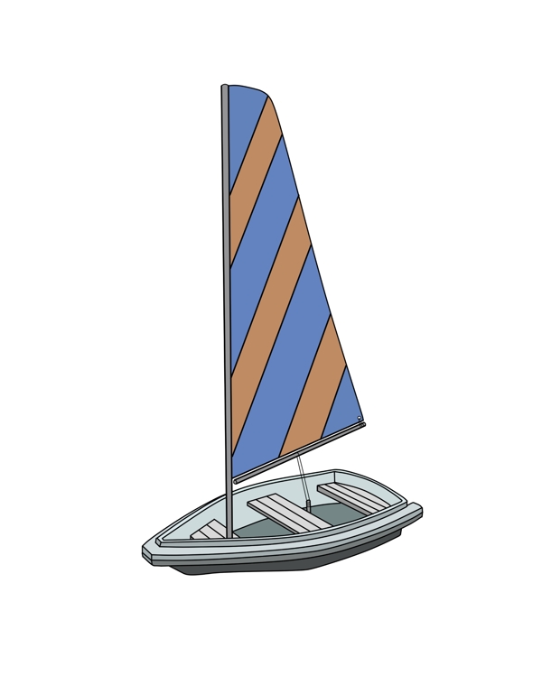 创意帆船装饰插画